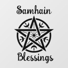Vinilos Para Cristales Samhain Blessings Halloween muestra bendición