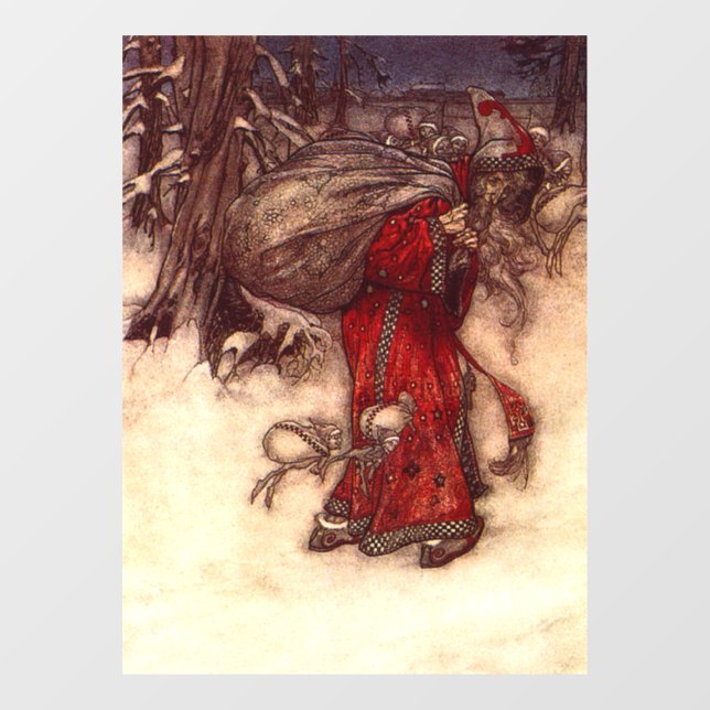 Vinilos Para Cristales Santa Claus Arthur Rackham (Hoja)
