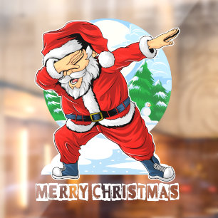 Vinilos Para Cristales Santa Claus Baile Dabbing Feliz Navidad Negocio