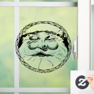VINILOS PARA CRISTALES SANTA CLAUS VINTAGE CHRISTMAS WINDOW CLING