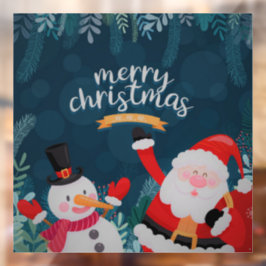 Vinilos Para Cristales Santa Claus y Snowman