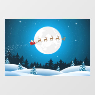 Vinilos Para Cristales Santa Flying Sleigh Window Cling