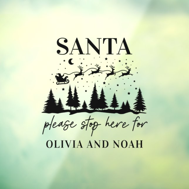 Vinilos Para Cristales Santa parada aquí Navidades personalizados Viento  (Hoja 3)