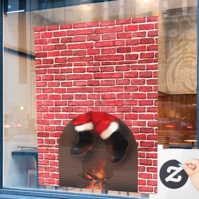 Vinilos Para Cristales Santa por la chimenea (Ventana de cafetería)