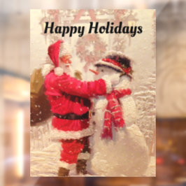 Vinilos Para Cristales Santa Y Snowman Window Cling