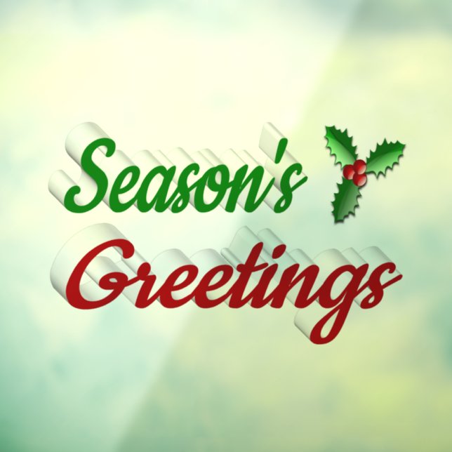 Vinilos Para Cristales Seasons Greetings Holly Navidades de escritura ver (Hoja 3)