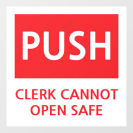 Vinilos Para Cristales Security Push Door Clerk Cannot Open Safe