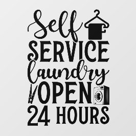 Vinilos Para Cristales Self Service Laundry Open 24 Hours