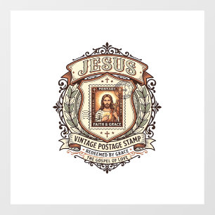 Vinilos Para Cristales Sello postal vintage Jesús Sello postal vintage Je