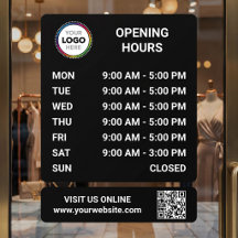 Señalización de Horarios de Apertura de Tienda con