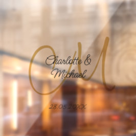 Vinilos Para Cristales Sencillo, elegante, monograma boda