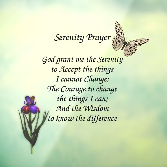 Vinilos Para Cristales Serenity Prayer Butterfly Flower Inspirador (Hoja 3)