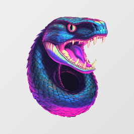 Vinilos Para Cristales Serpiente Cobra en estilo estético vaporwave