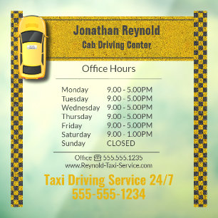 Vinilos Para Cristales Servicio de Taxi de Negocios Amarillo