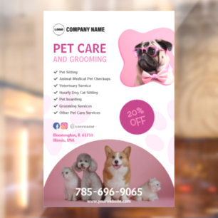 Vinilos Para Cristales Servicios de cuidado de mascotas Ventana editable