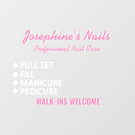 Vinilos Para Cristales Servicios personalizados de salón de uñas Se admit