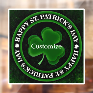 Vinilos Para Cristales Shamrock verde/negro Día de San Patricio Orgullo