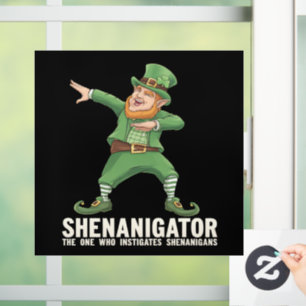 Vinilos Para Cristales Shenanigator Dabbing Duende Día de San Patricio