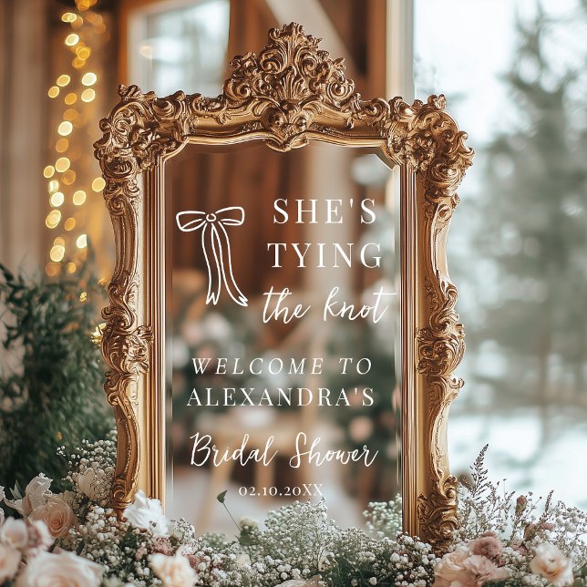 Vinilos Para Cristales She's Tying The Knot Selfie Mirror Welcome Sign (Subido por el creador)