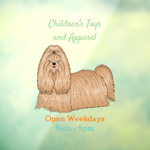 Vinilos Para Cristales Shih tzu personalizado de pelo largo ilustracion