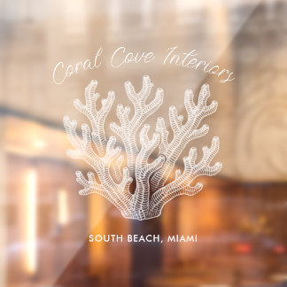 Vinilos Para Cristales Shimmering Sea Coral Silhouette Window Cling