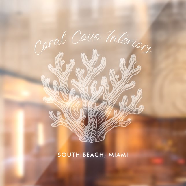 Vinilos Para Cristales Shimmering Sea Coral Silhouette Window Cling (Hoja 2)