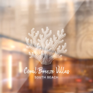 Vinilos Para Cristales Shimmering Sea Coral Silhouette Window Cling