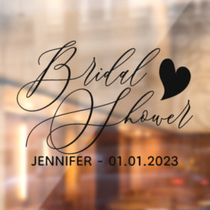 Vinilos Para Cristales signo cardíaco boda Ducha de novia