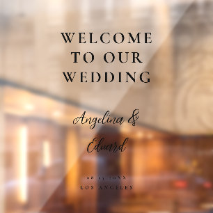 Vinilos Para Cristales Signo de bienvenida de Boda de foto de guión minim