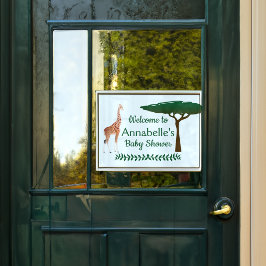 Vinilos Para Cristales Signo de bienvenida de Giraffe Baby Shower