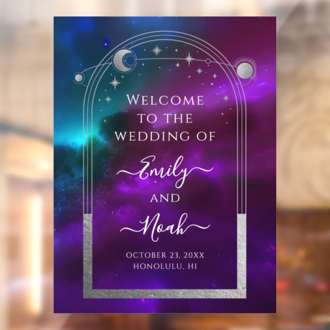 Vinilos Para Cristales Signo de bienvenida de las estrellas de la luna de (Hoja 2)