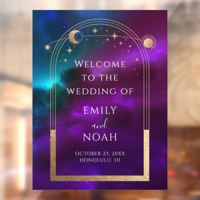 Vinilos Para Cristales Signo de bienvenida de las estrellas de la luna de (Hoja 2)