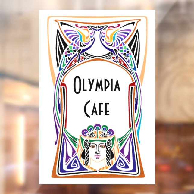 Vinilos Para Cristales Signo de café Art Nouveau (Hoja 2)