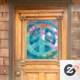 Vinilos Para Cristales Signo de paz de playa HIppie Boho Reloj de ventana