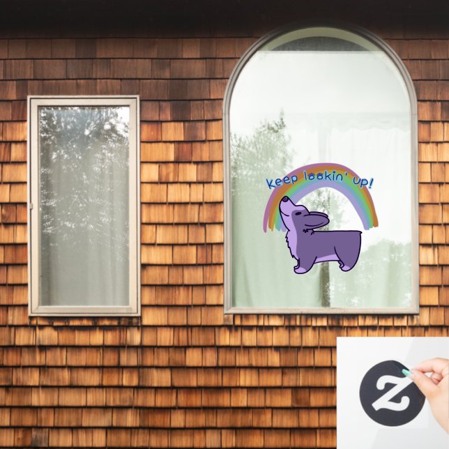 Vinilos Para Cristales "¡Sigue mirando hacia arriba!" Cuello de ventana a (Ventana de inicio)