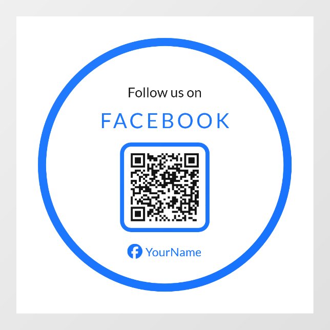 Vinilos Para Cristales Síguenos En Facebook QR Code Blue (Hoja)