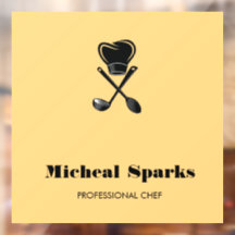 Silueta de sombrero de chef y cucharas beige