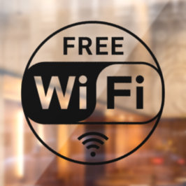 Vinilos Para Cristales Símbolo de Wifi Gratuito para Negocios Transparent