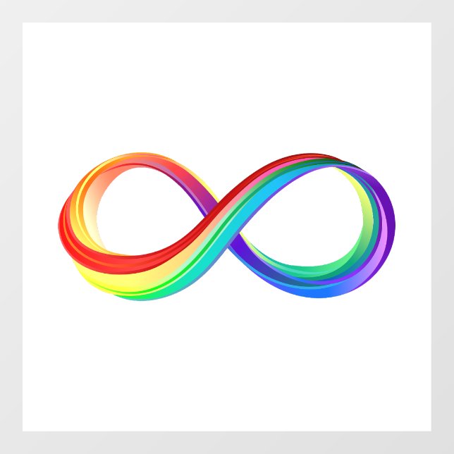 Vinilos Para Cristales Símbolo infinito arcoiris en capas (Hoja)
