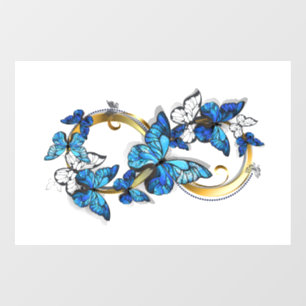 Vinilos Para Cristales Símbolo infinito de mariposas Morpho azules