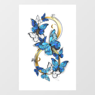 Vinilos Para Cristales Símbolo infinito de mariposas Morpho azules