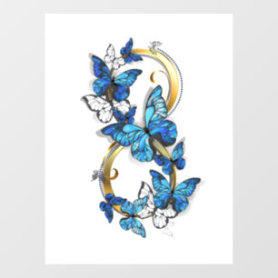 Vinilos Para Cristales Símbolo infinito de mariposas Morpho azules
