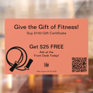 Vinilos Para Cristales Simpático Gimnasio Certificado de regalo de ocasió