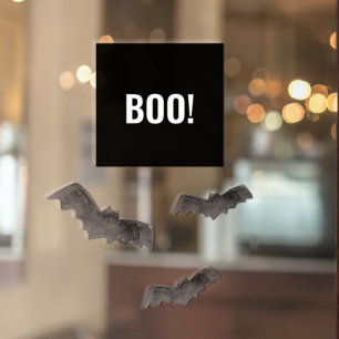 Vinilos Para Cristales Simple Black Boo Happy Halloween