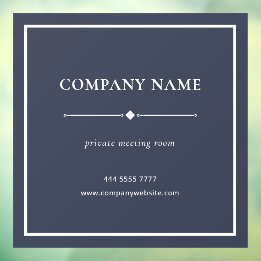 Vinilos Para Cristales Simple Business Office Nombre blanco en gris