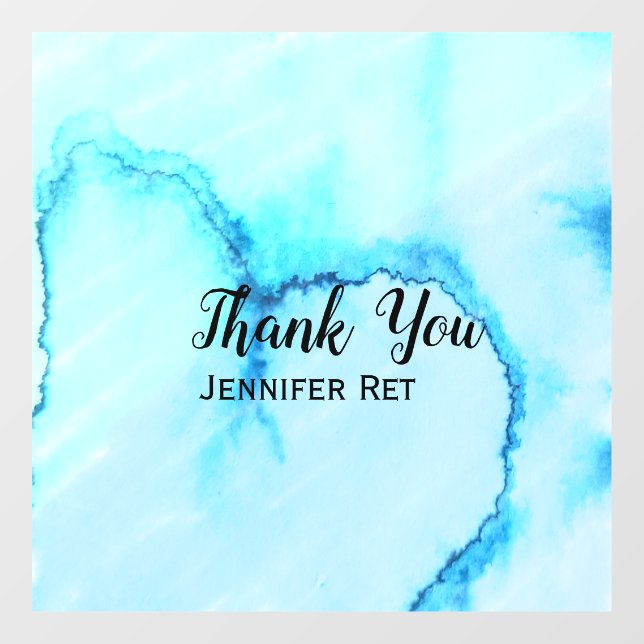 Vinilos Para Cristales simple caligrafía negra mínima gracias agregar nom (Hoja)