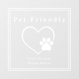 Vinilos Para Cristales Simple corazón amigable con las mascotas impresión