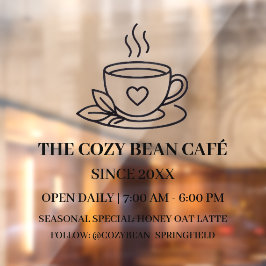 Vinilos Para Cristales Simple Corporate Heart Cup Local Specialty Café 