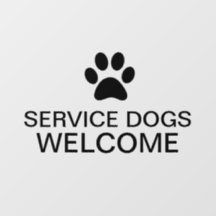 Simple Cristal Perros de Servicio Bienvenidos Vidr