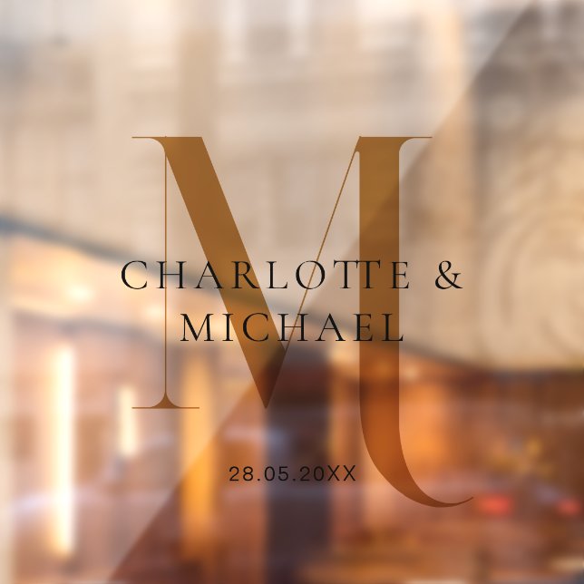 Vinilos Para Cristales Simple, Elegante, Monograma, Boda (Hoja 2)